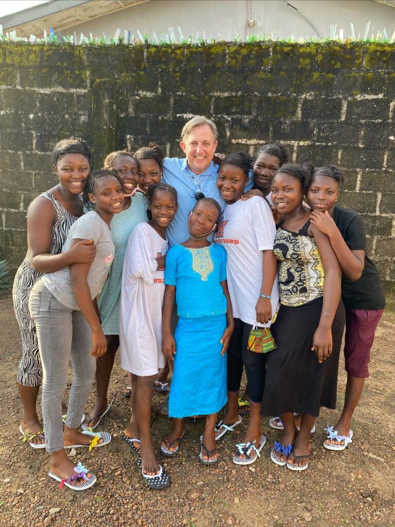 Mike with some of our girls.